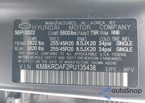 2023 Hyundai Ioniq 5 Limited из США, поврежденный, VIN KM8KRDAF2PU135438
